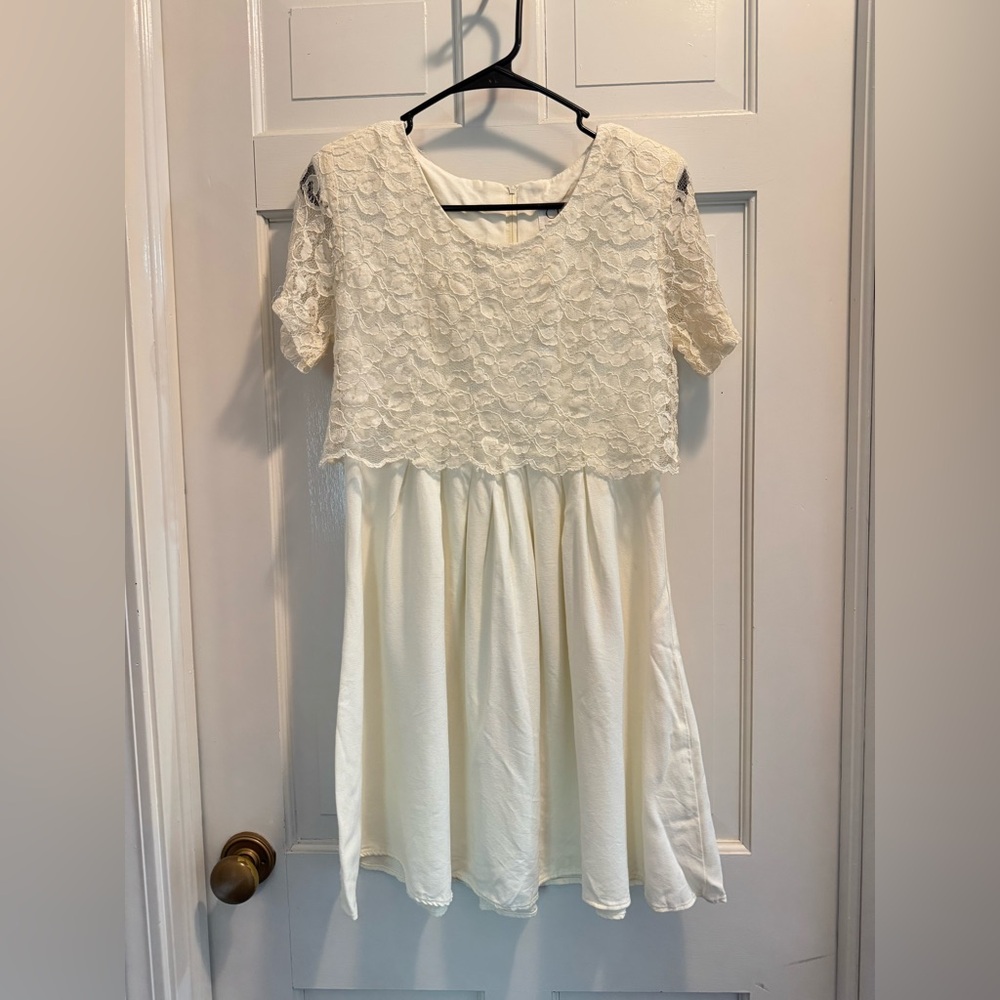 Vintage Cream Lace Babydoll Dress
